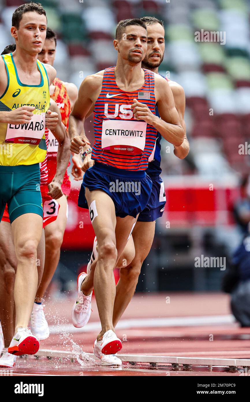 Matt Centrowitz (USA) competing in the Men's 1500 metres heats at the 2020 (2021) Olympic Summer Games, Tokyo, Japan Stock Photo