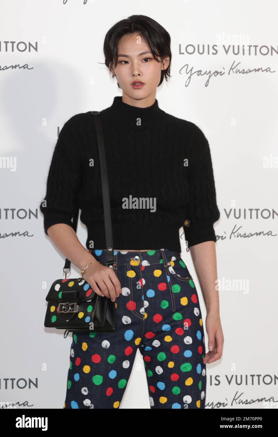 6 January 2023 - Seoul, South korea : South Korean model Ellis, attends a  photo call for the Louis Vuitton and Kusama Yaoi Collaboration Collection  Launch Photocall in Seoul, South Korea on
