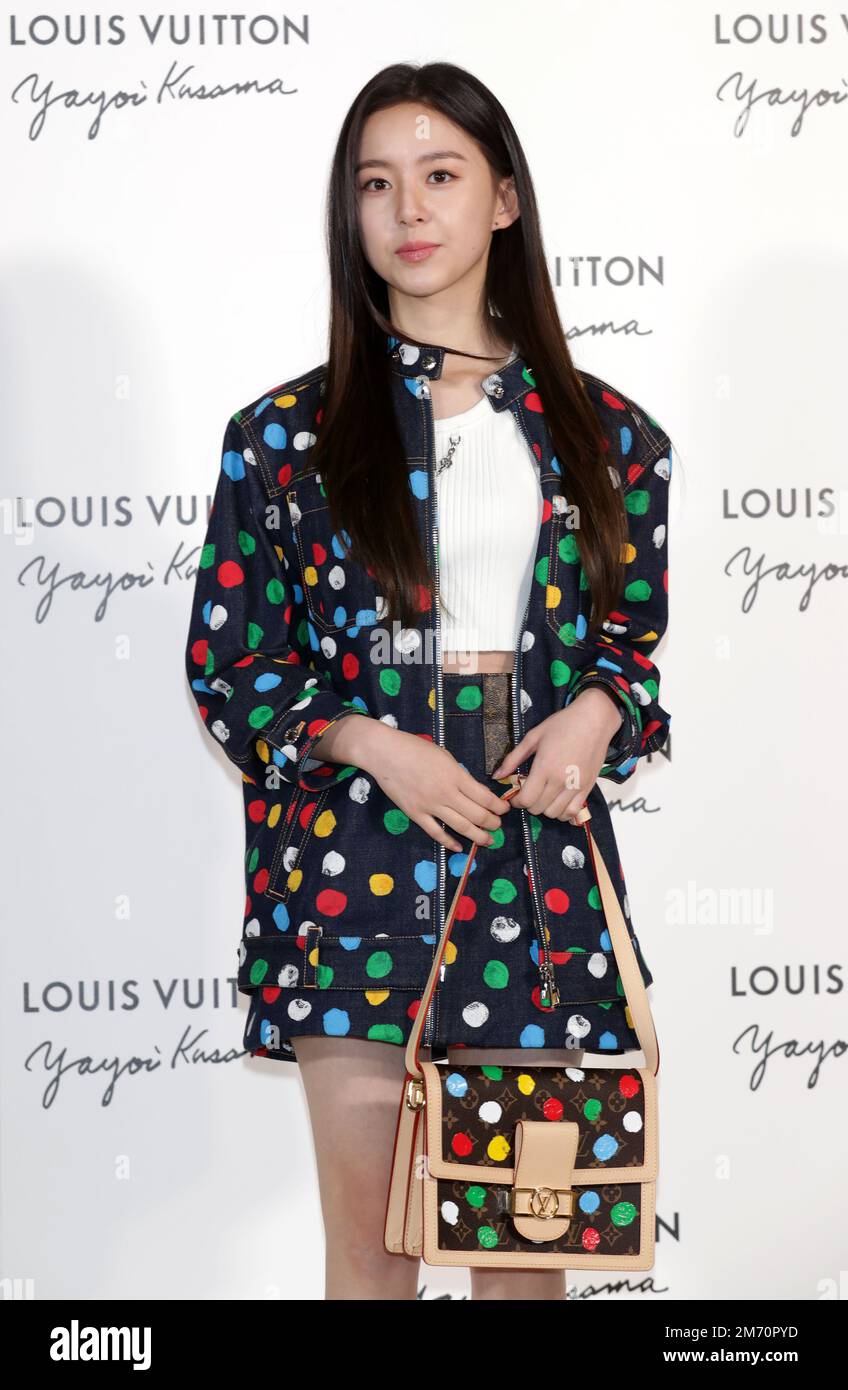 6 January 2023 - Seoul, South korea : South Korean model Ellis, attends a  photo call for the Louis Vuitton and Kusama Yaoi Collaboration Collection  Launch Photocall in Seoul, South Korea on