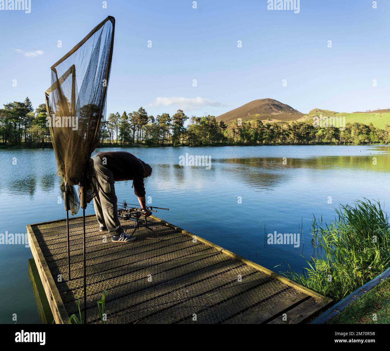 Bowden Loch, near Melrose, Scottish Borders. Private fishing lake with