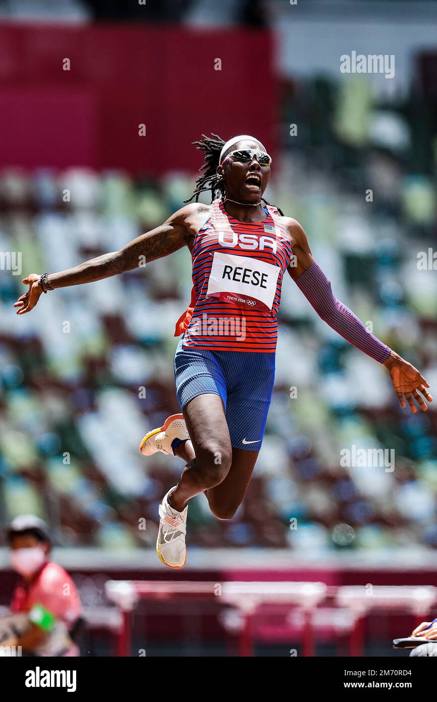 Brittney Reese (USa) competing in the Women's long jump at the 2020 (2021) Olympic Summer Games, Tokyo, Japan Stock Photo