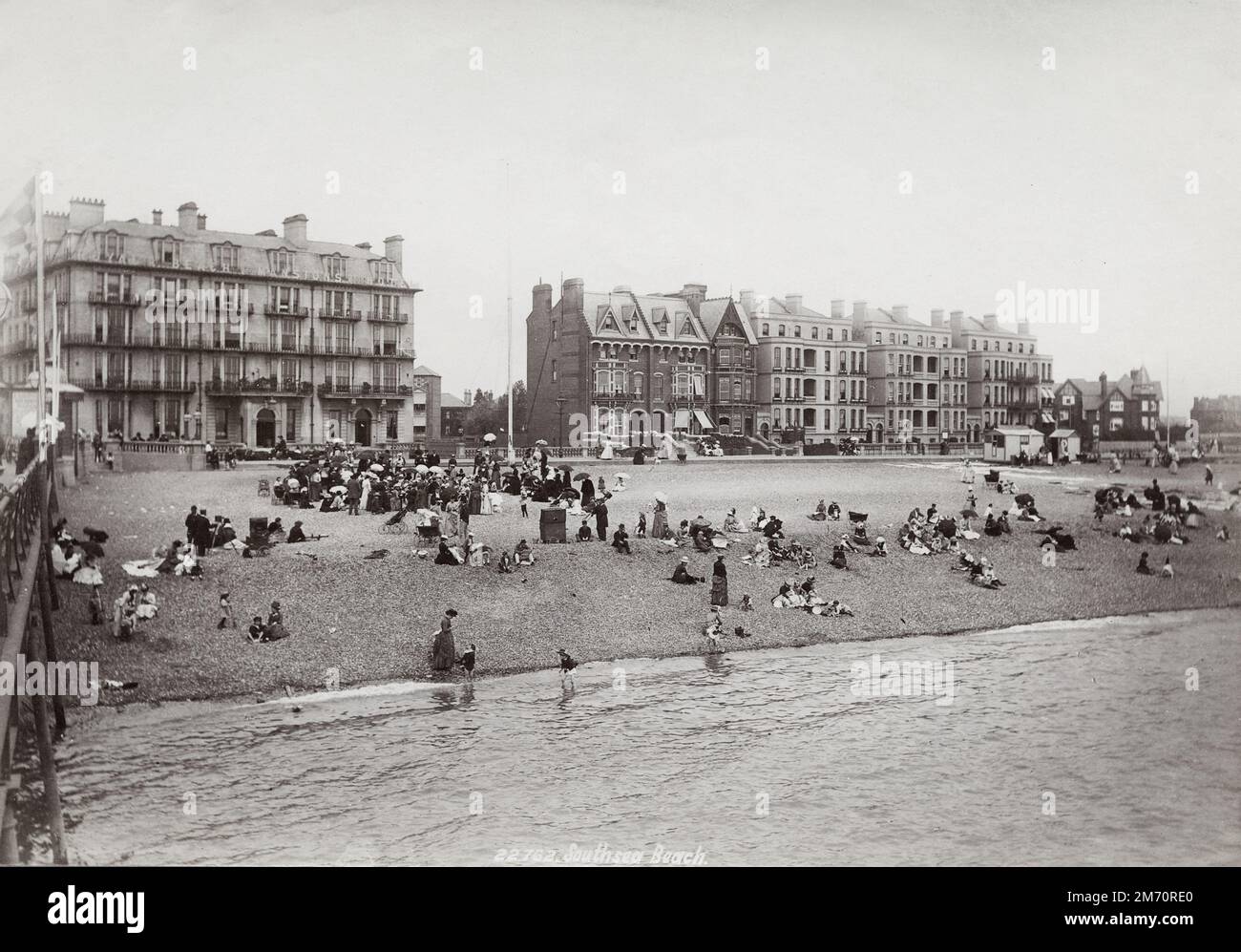 Vintage late 19th/early 20th century photograph: Southsea Beach, Portsmouth, Hampshire Stock Photo