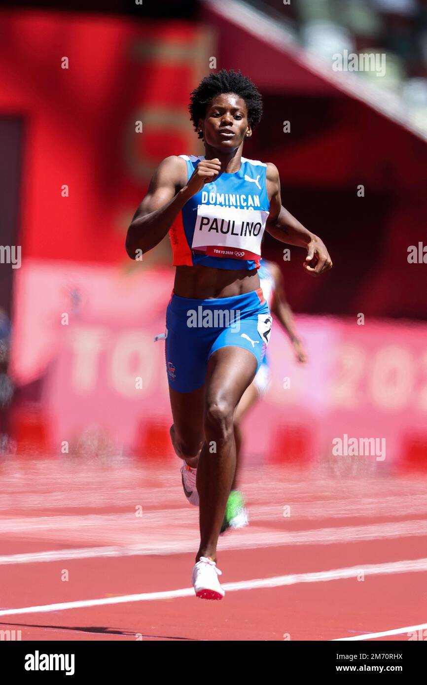 Marileidy Paulino (DOM) competing in the Women's 400 metres heats at the 2020 (2021) Olympic Summer Games, Tokyo, Japan Stock Photo