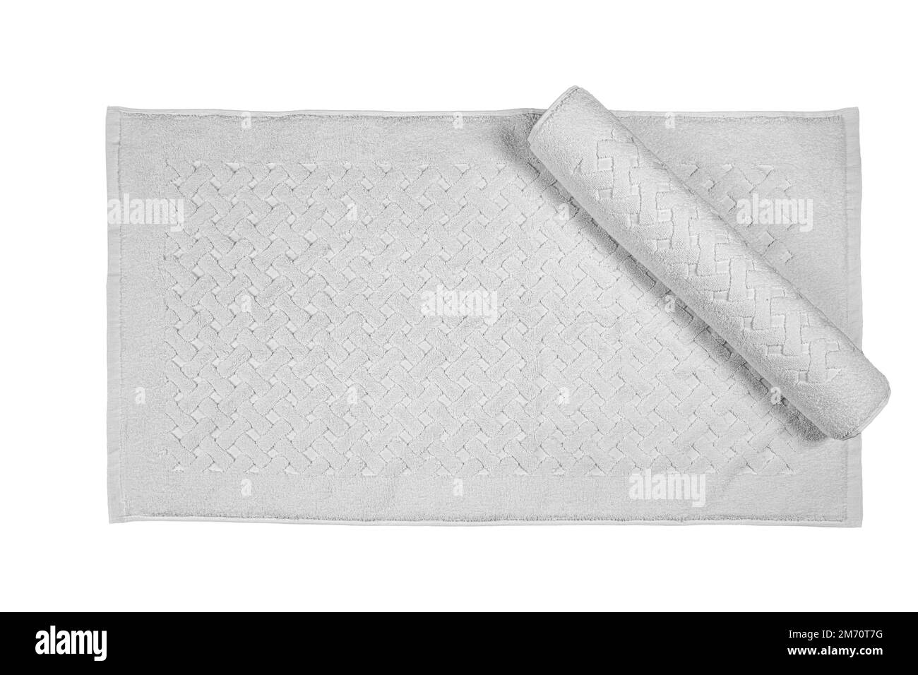 White bath foot towel 100 Cotton Terry Towels Isolated with White