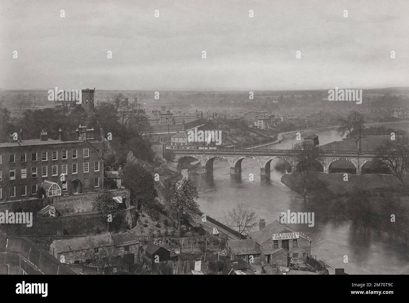 Vintage late 19th/early 20th century photograph: 1891 - View of River ...