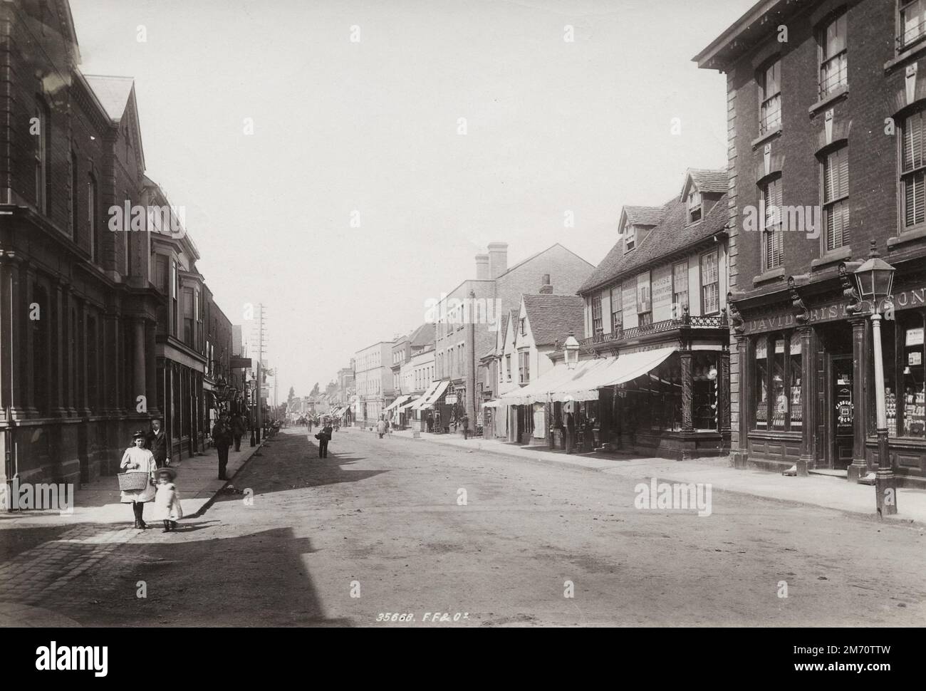 Vintage late 19th/early 20th century photograph: 1895 - High Street, Brentwood, Essex Stock Photo