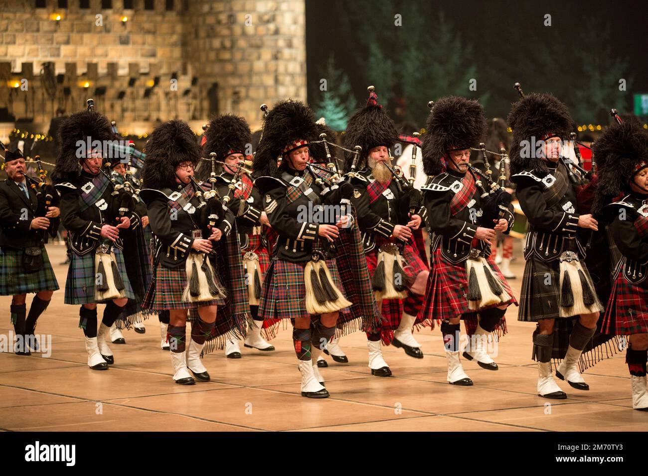 Piper, Aspy Luison, bagpipes, The Real McKenzies, Canadian Celtic punk band  in concert Stock Photo - Alamy