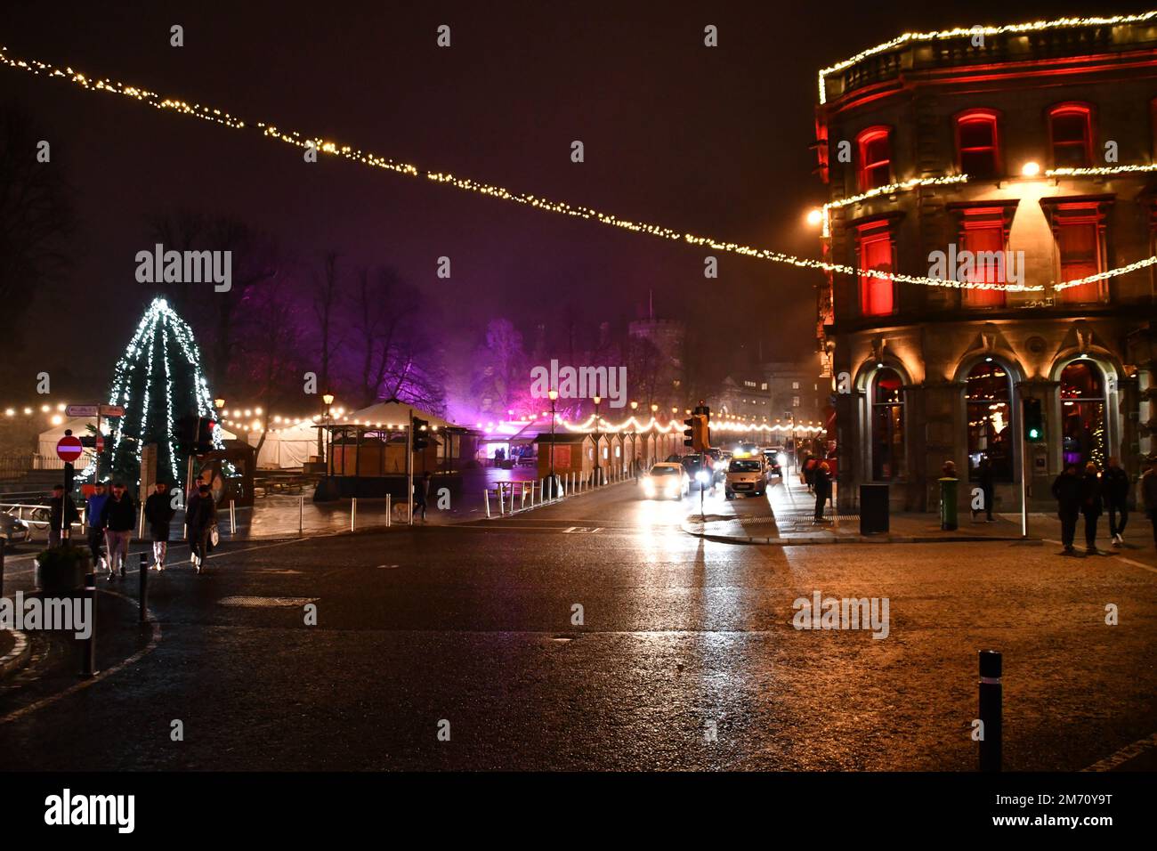 Christmas lights decorations in Kilkenny City Stock Photo Alamy