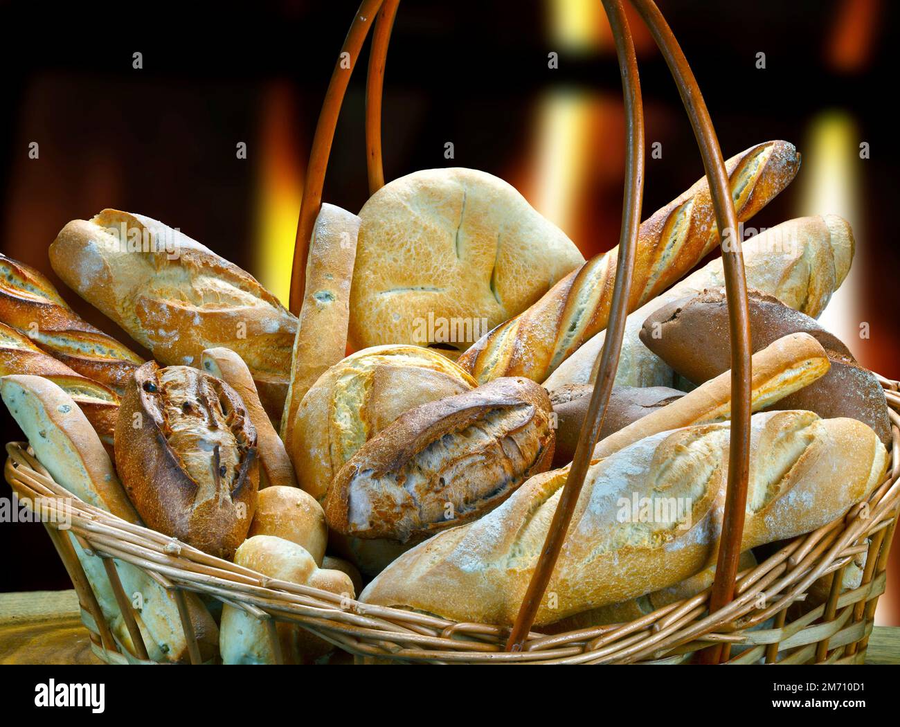 Bread basket, baguette, tube, bakery Stock Photo Alamy