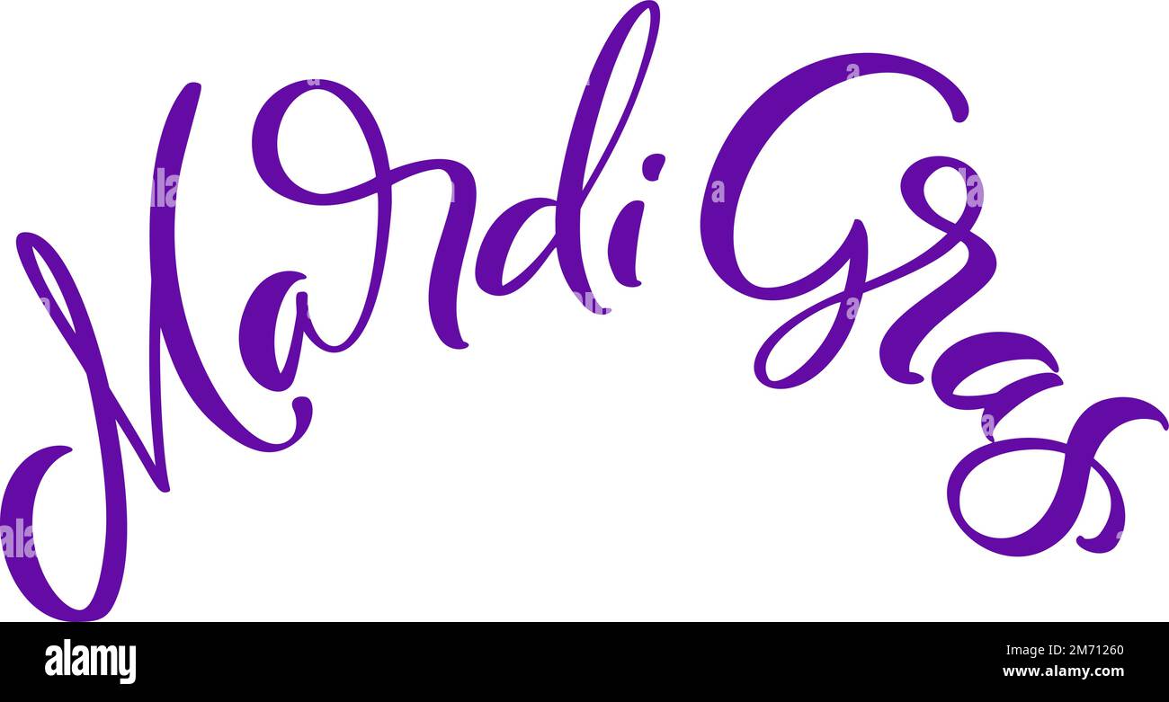 Vector lilac lettering text for Mardi Gras carnival, filigree ...