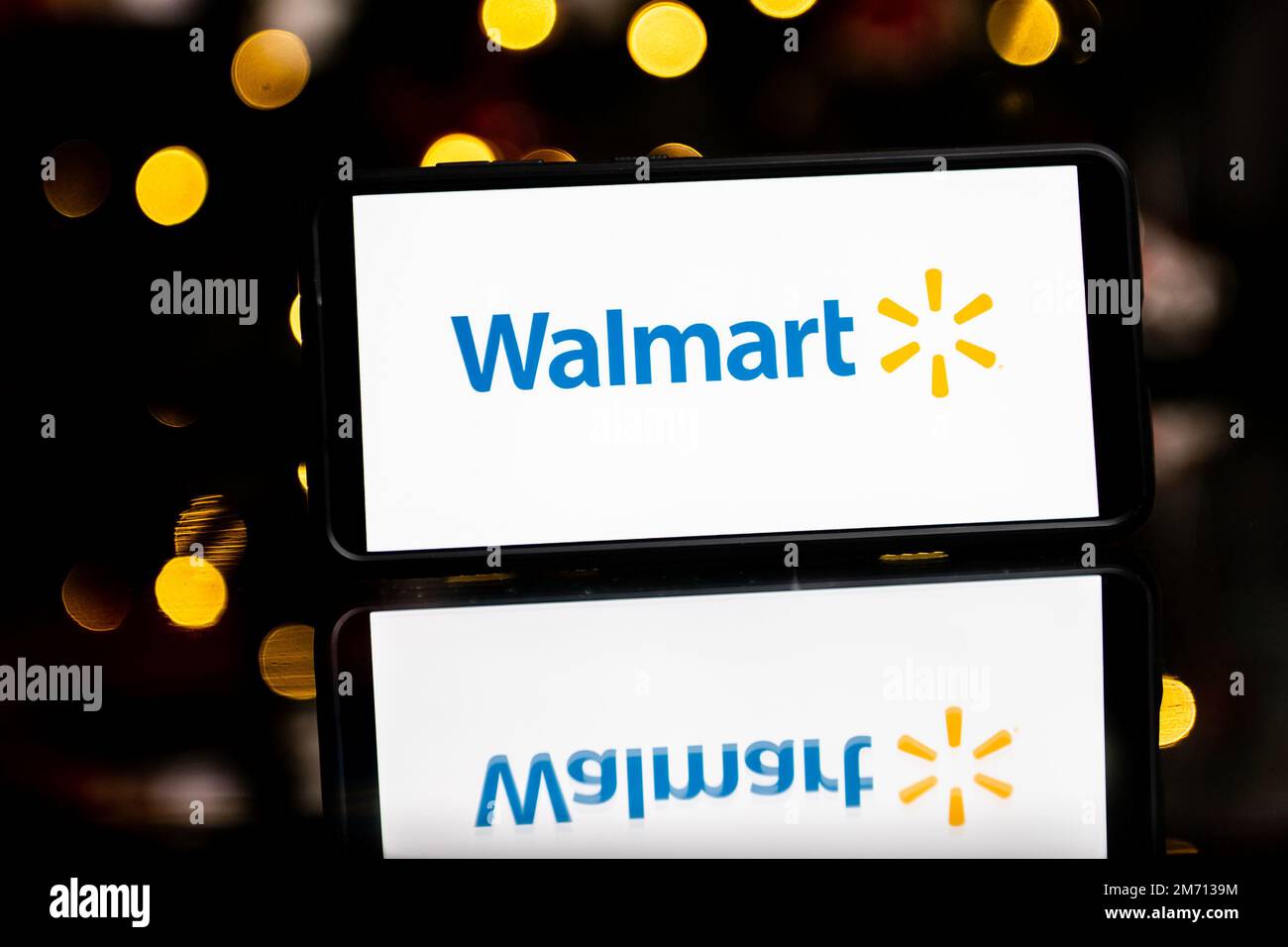 Walmart Wireless Sign In this photo illustration a Walmart logo seen displayed on a ...