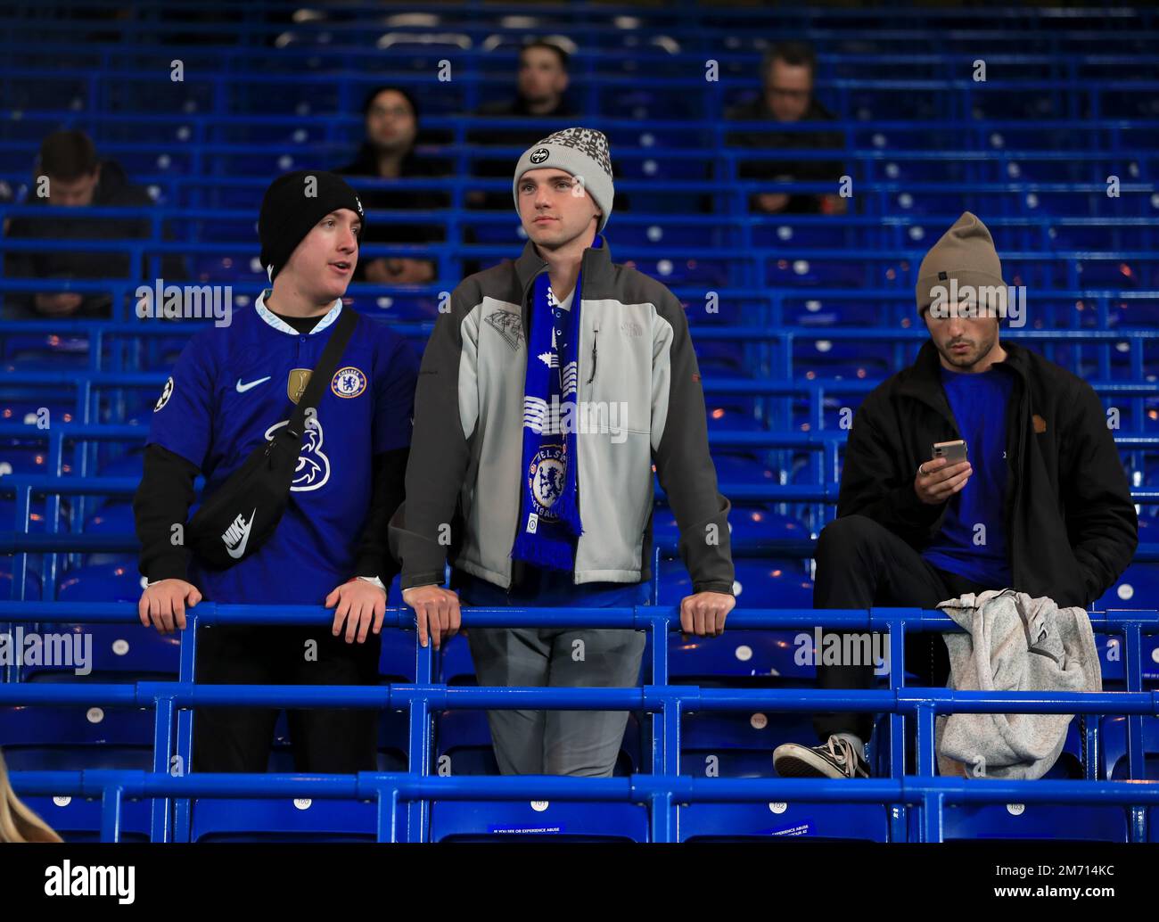 Chelsea fans in the stands ahead of the Premier League match at ...