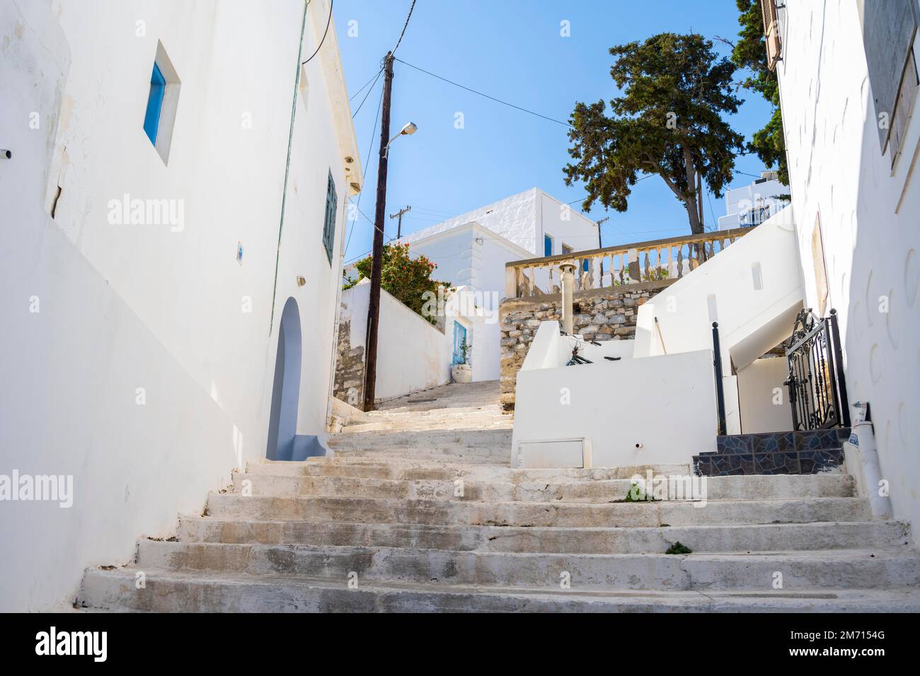 White houses, town of Astypalea, Southern Sporades, Aegean Sea, Greece Stock Photo