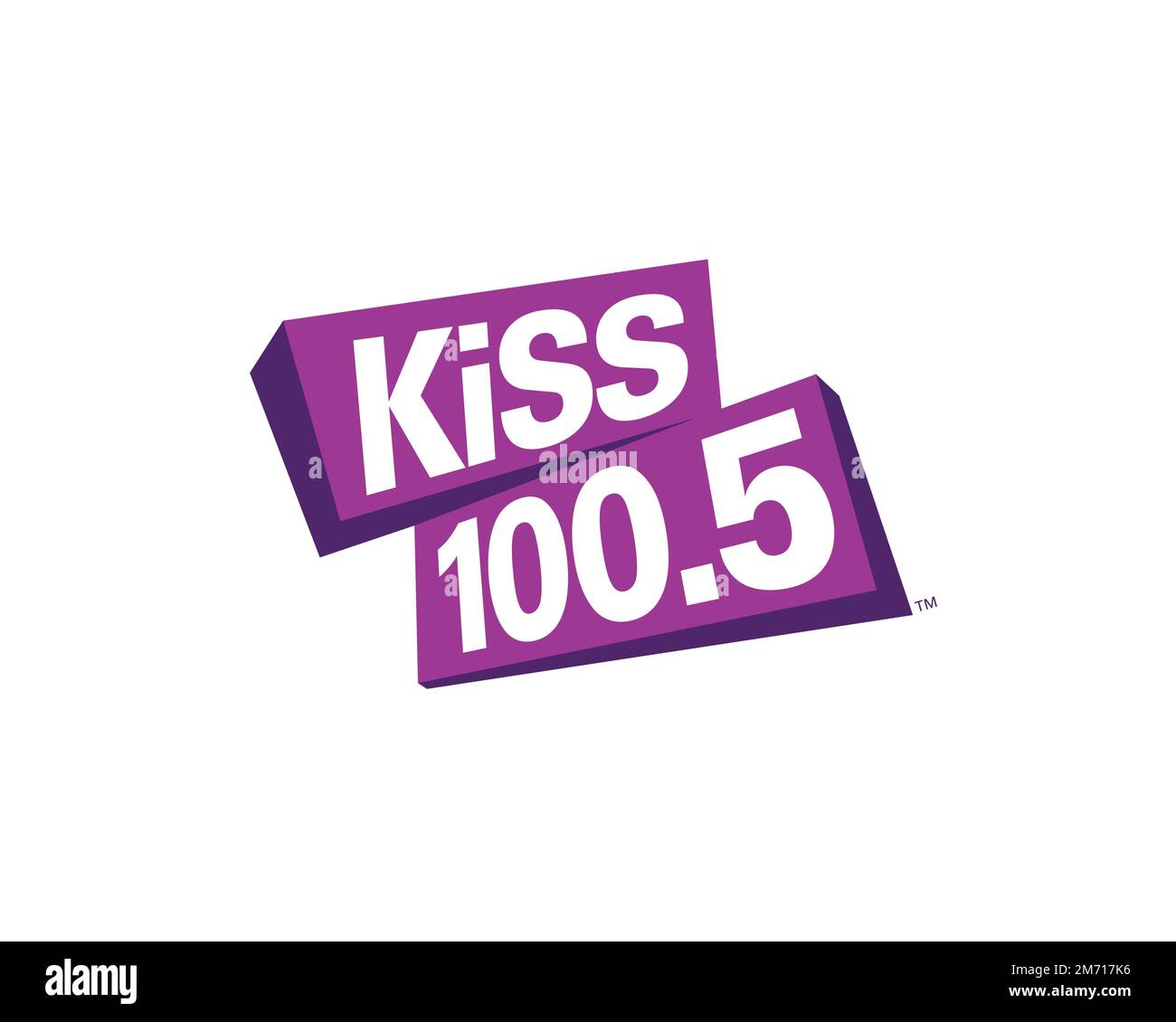 CHUR FM, rotated logo, white background Stock Photo