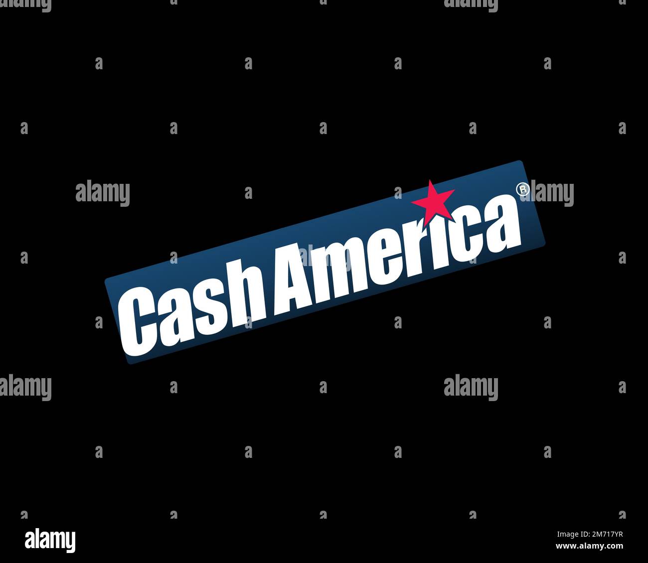 Cash America International, rotated logo, black background Stock Photo