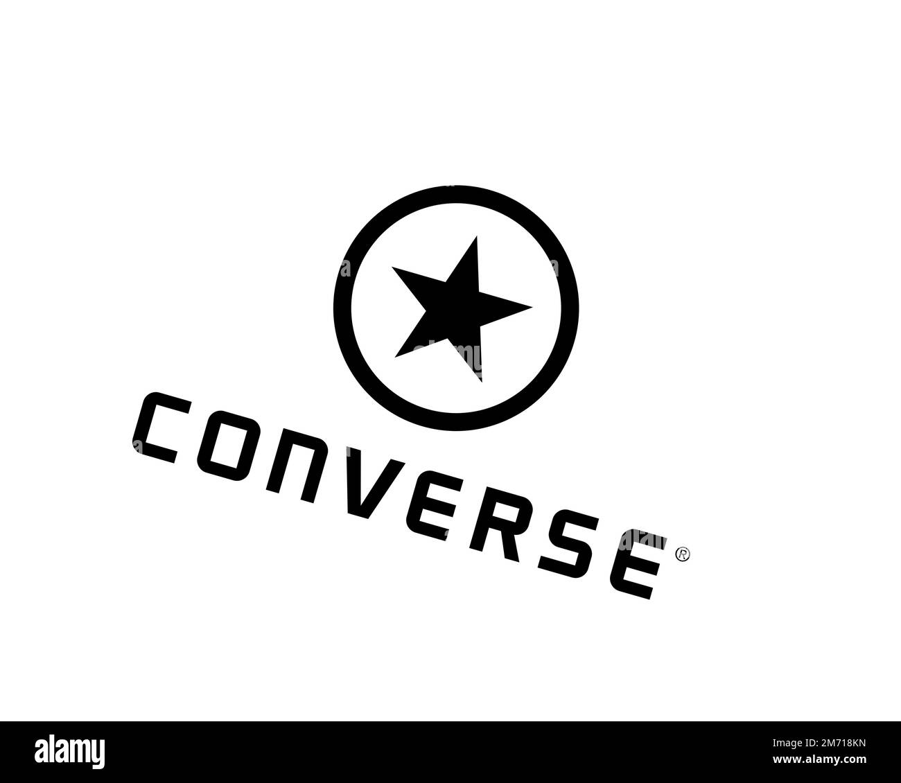 Converse shoe company, rotated logo, white background B Stock Photo