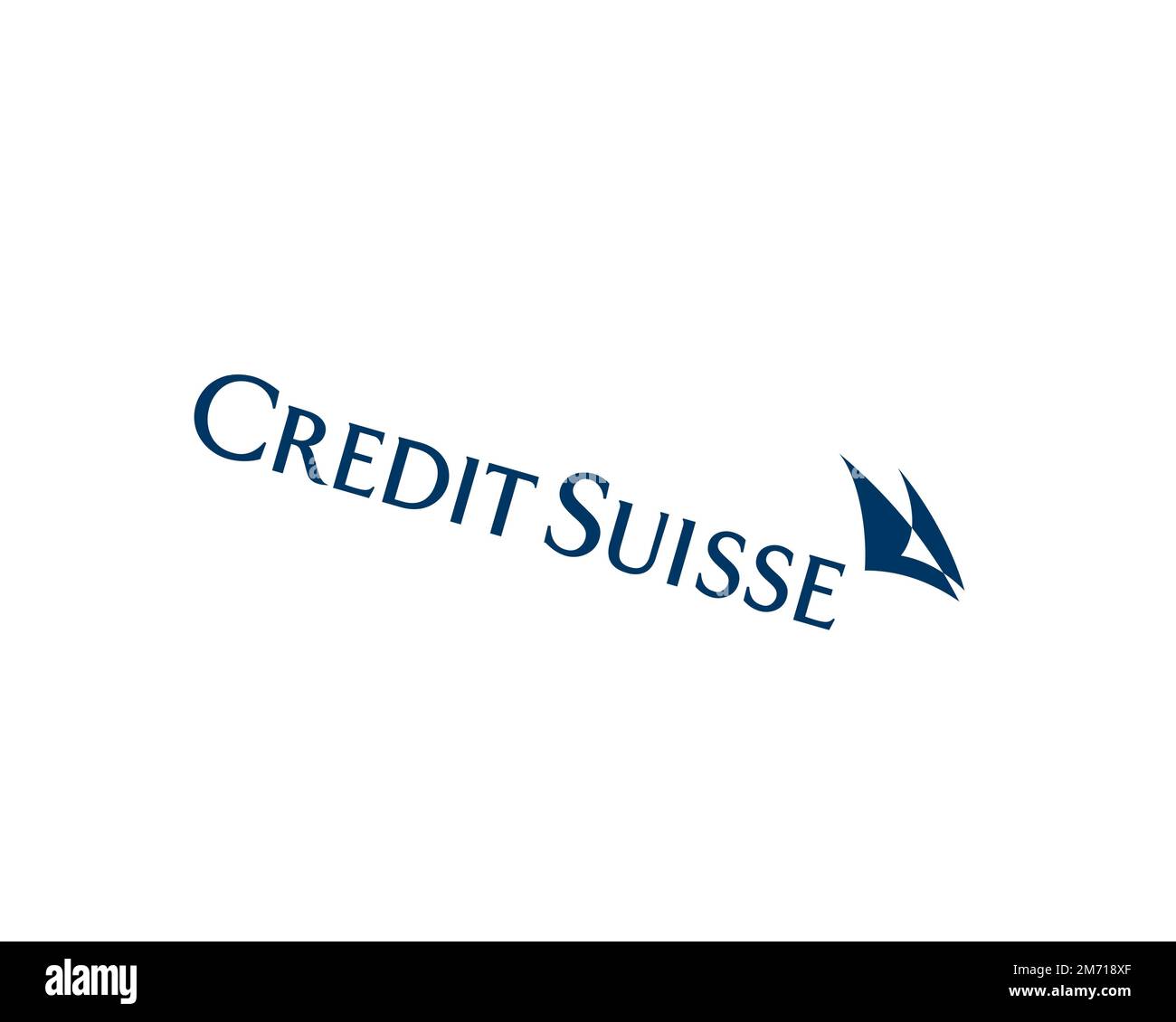 Credit Suisse, rotated logo, white background B Stock Photo