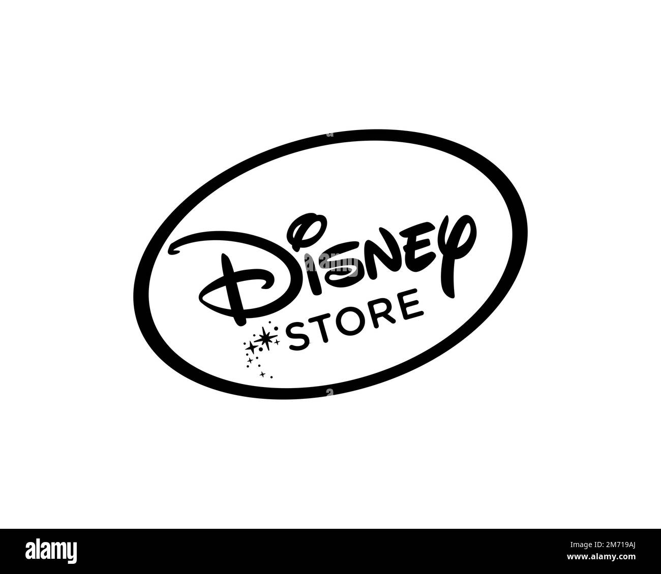 Disney Store, Rotated Logo, White Background Stock Photo Alamy