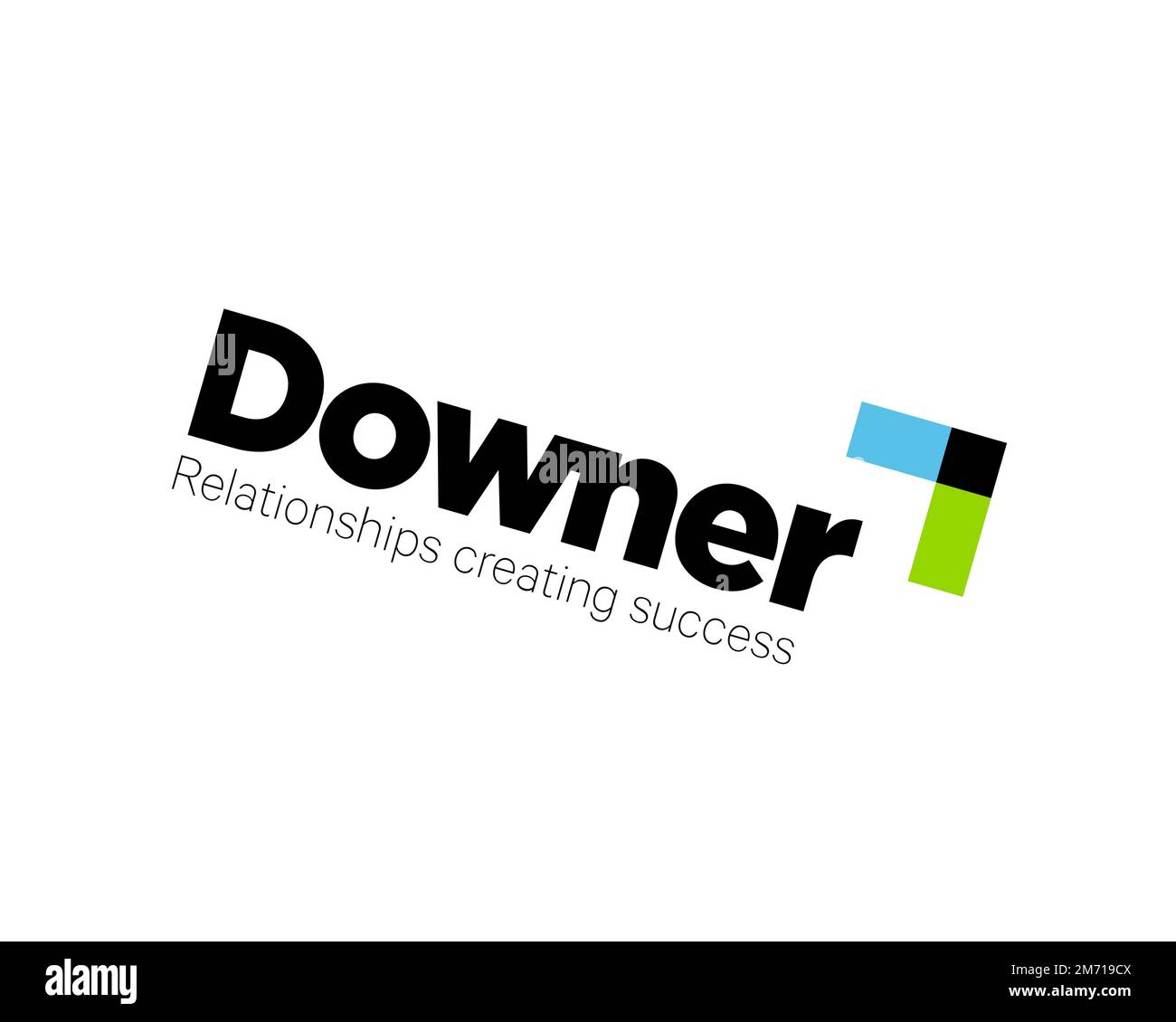 Downer Group, rotated logo, white background B Stock Photo Alamy
