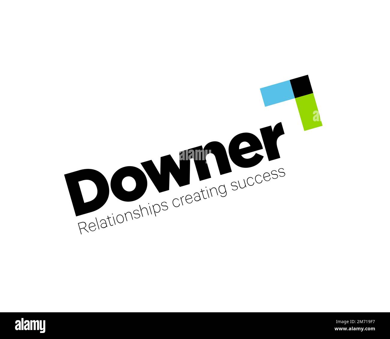 Downer Group, rotated logo, white background Stock Photo Alamy