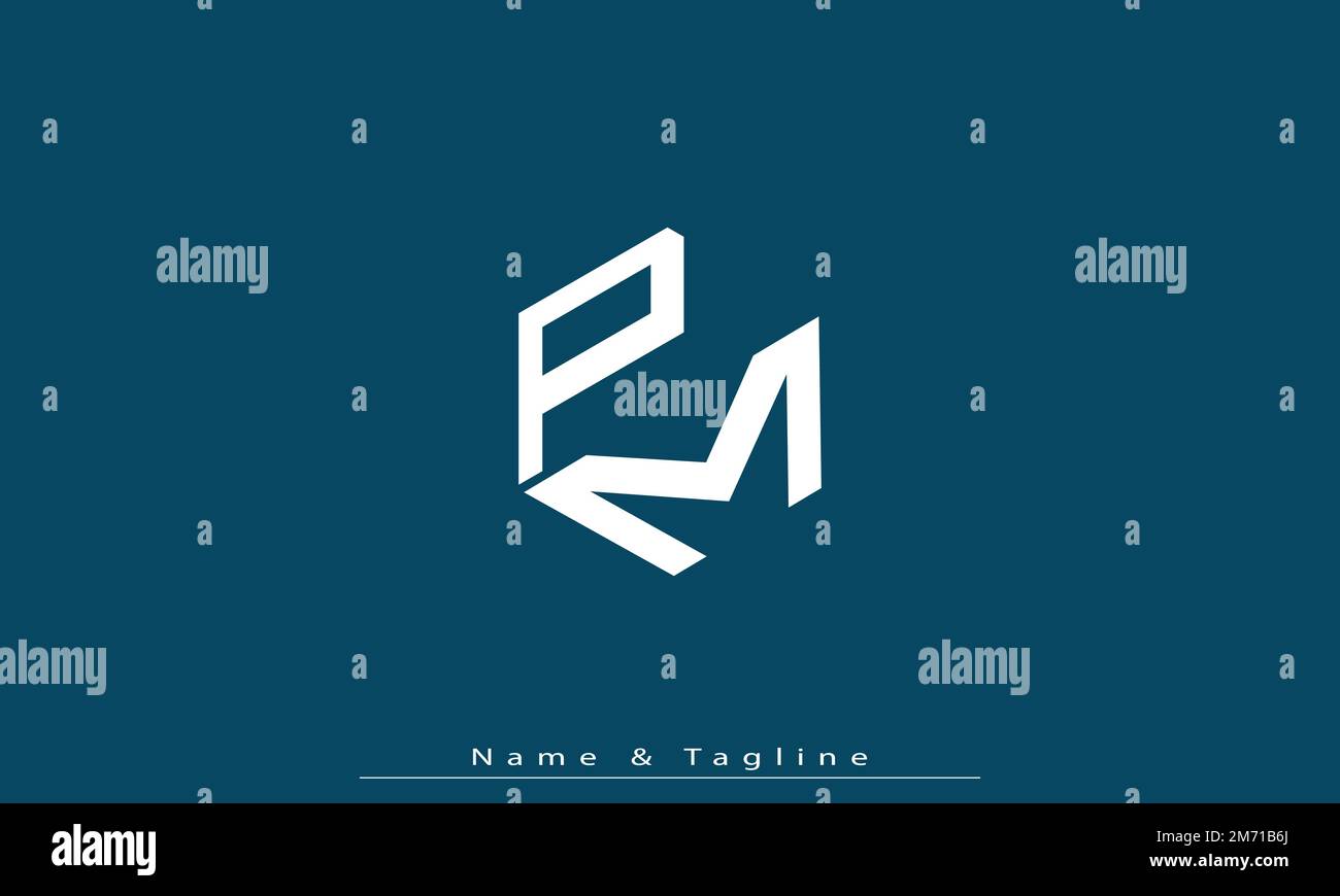 Alphabet letters Initials Monogram logo PM , MP Stock Vector