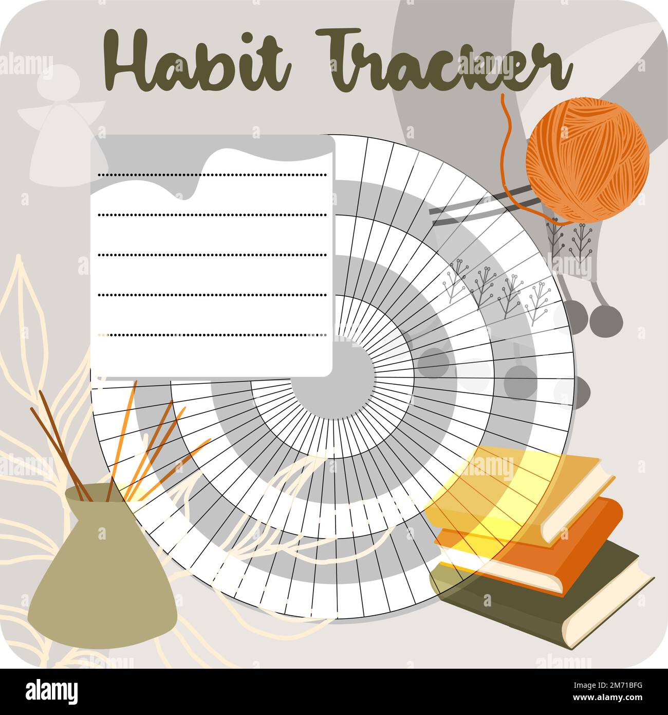 Monthly planner, weekly planner, habit tracker template and example