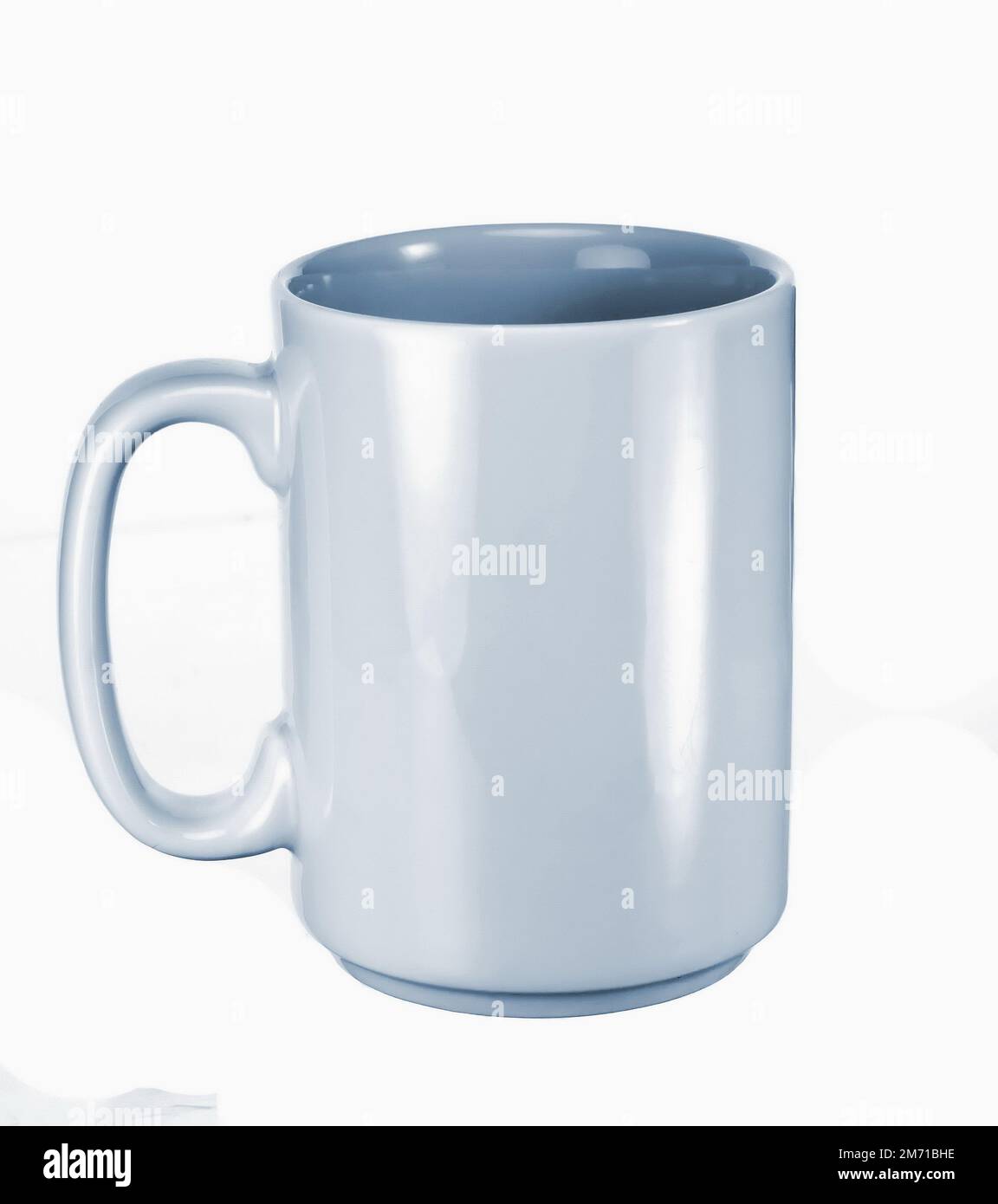 Blue empty coffee cup or coffee mug isolated on white background Stock