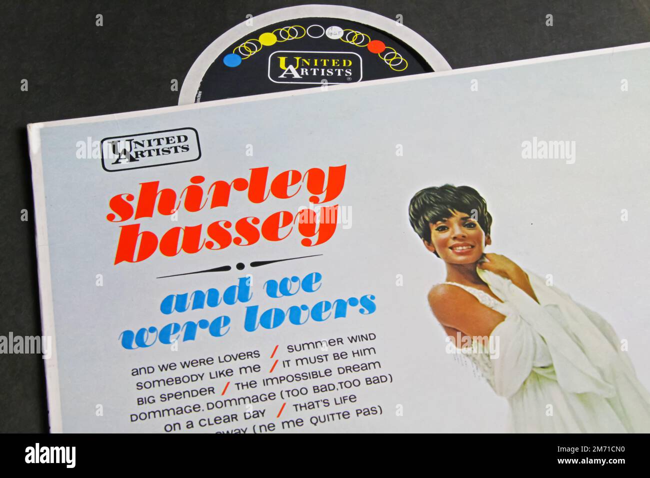 Viersen, Germany - May 9. 2022: Closeup of vinyl record cover of Shirley bassey soul singer Stock Photo