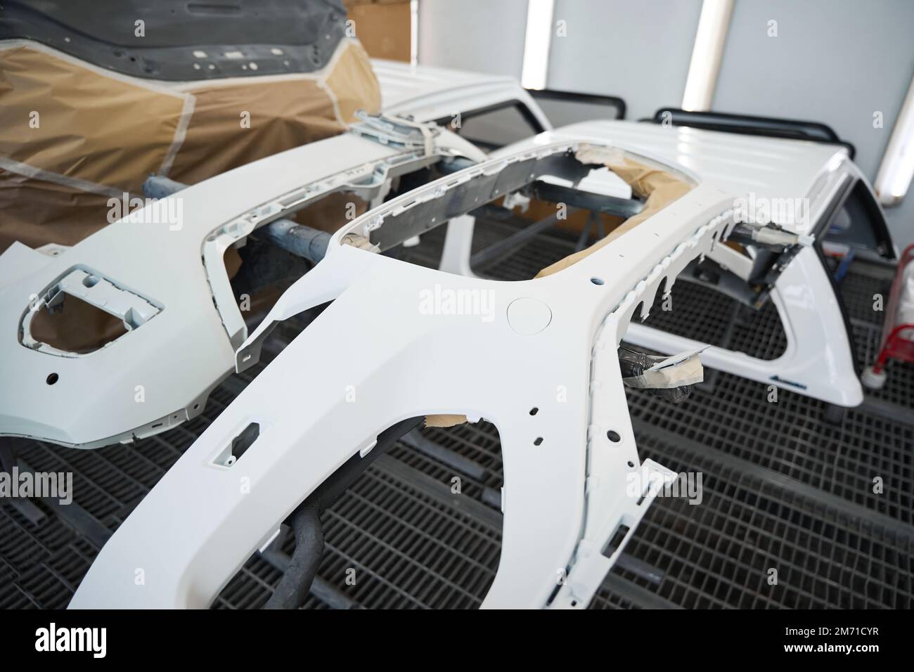 Close up photo of auto parts before color restoration Stock Photo - Alamy