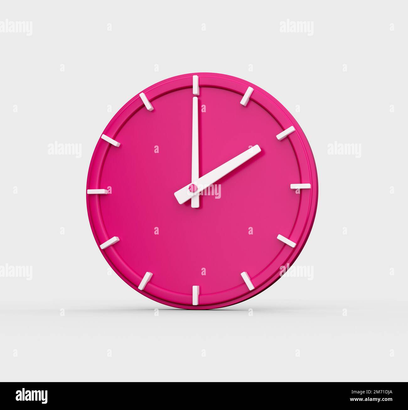A 3D Render Of A Pink Wall Clock Showing The Time 2 O clock Isolated On a-3d-render-of-a-pink-wall-clock-showing-the-time-2-o-clock-isolated-on