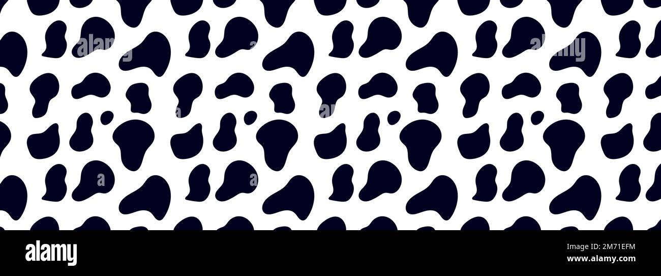 Animal pattern for textile design. Seamless pattern of dalmatian or cow spots. Natural textures. Stock Vector