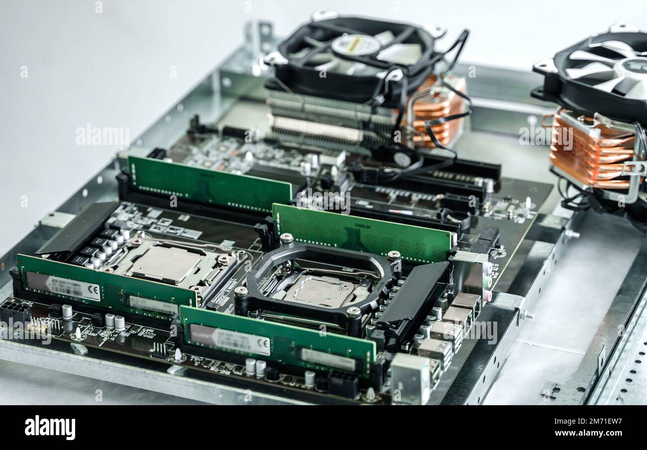 Man engineer,collector.Independent self computer assembly. Mounting in ...