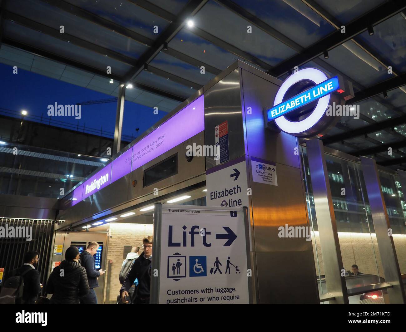 LONDON, UK CIRCA OCTOBER 2022 Paddington tube station on the