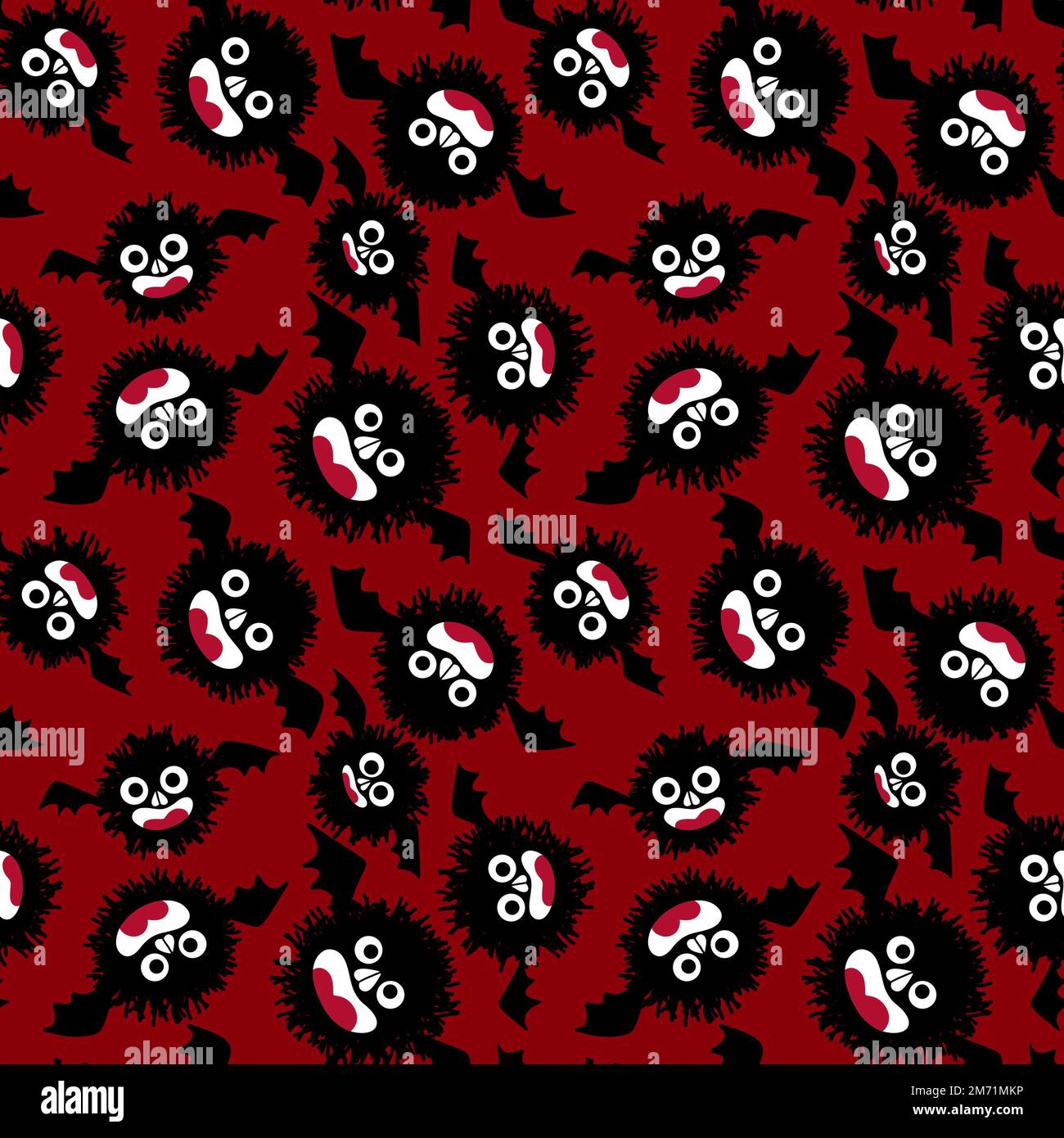 Bat Pattern Cartoon Halloween cartoon animals seamless fluffy bats pattern for wrapping ...