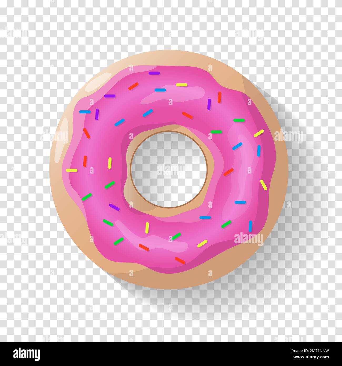 Donut Isolated Background Cute Pink Donut Colorful And Glossy Donut With Pink Glaze And 9975
