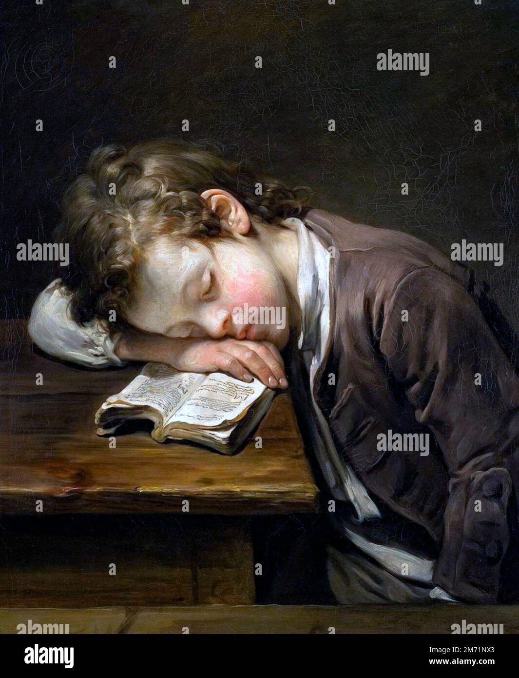 The Lazy Boy - Jean-Baptiste Greuze, 1755 Stock Photo