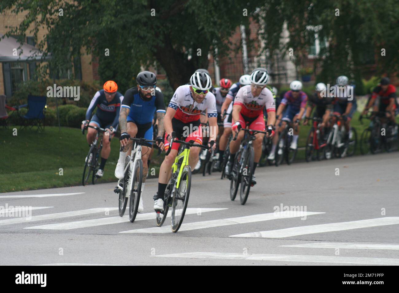 Tour Bike Racers Men forty or older bicycle race at the Tour de Francis Park 2022 during ...