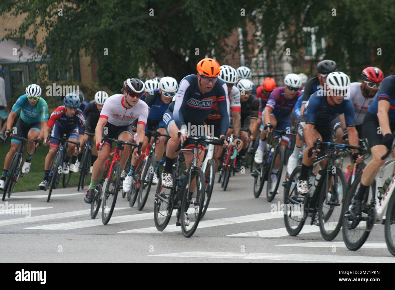 Tour Bike Racers Men forty or older bicycle race at the Tour de Francis Park 2022 during ...