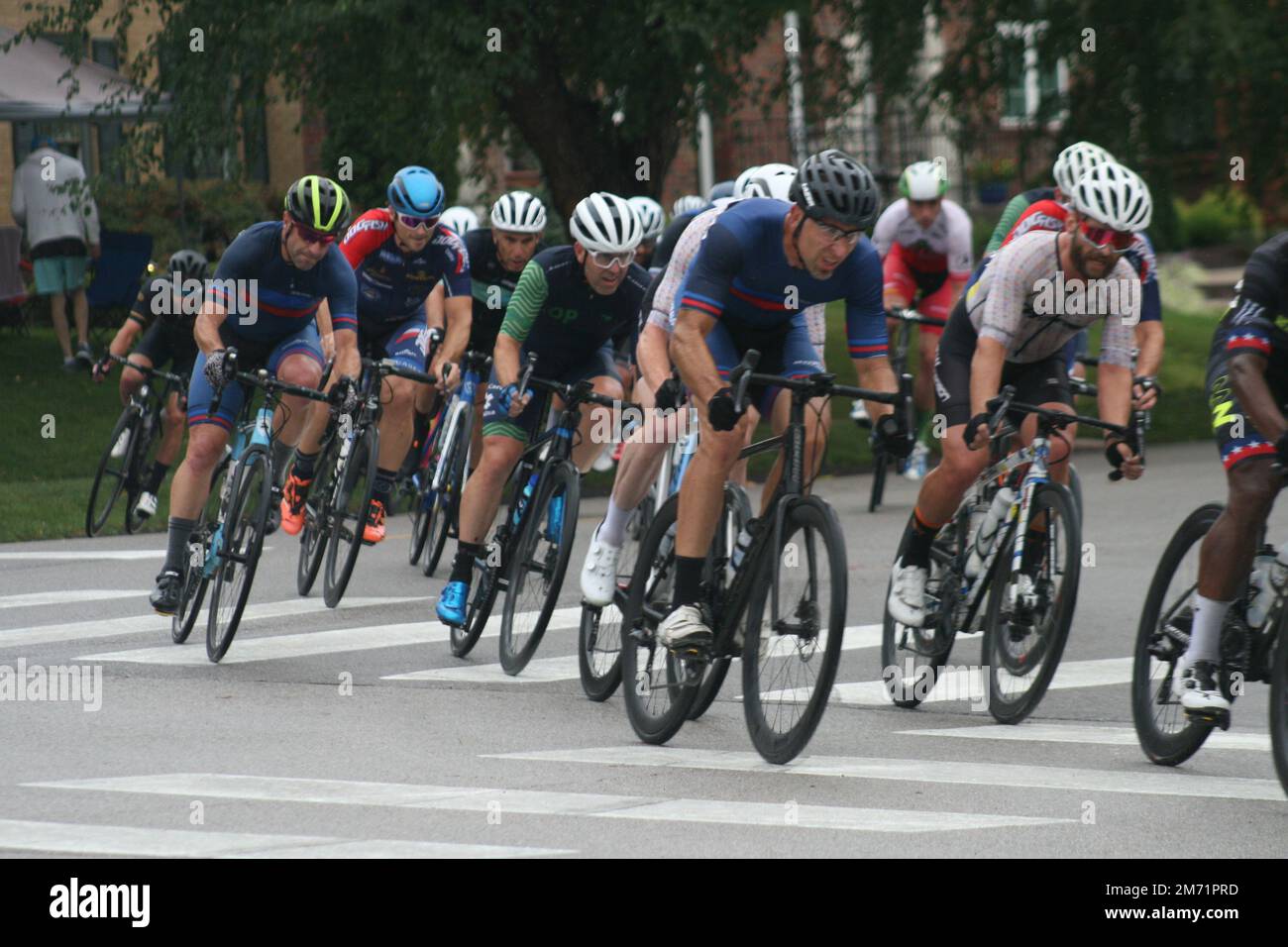 Tour Bike Racers Men forty or older bicycle race at the Tour de Francis Park 2022 during ...