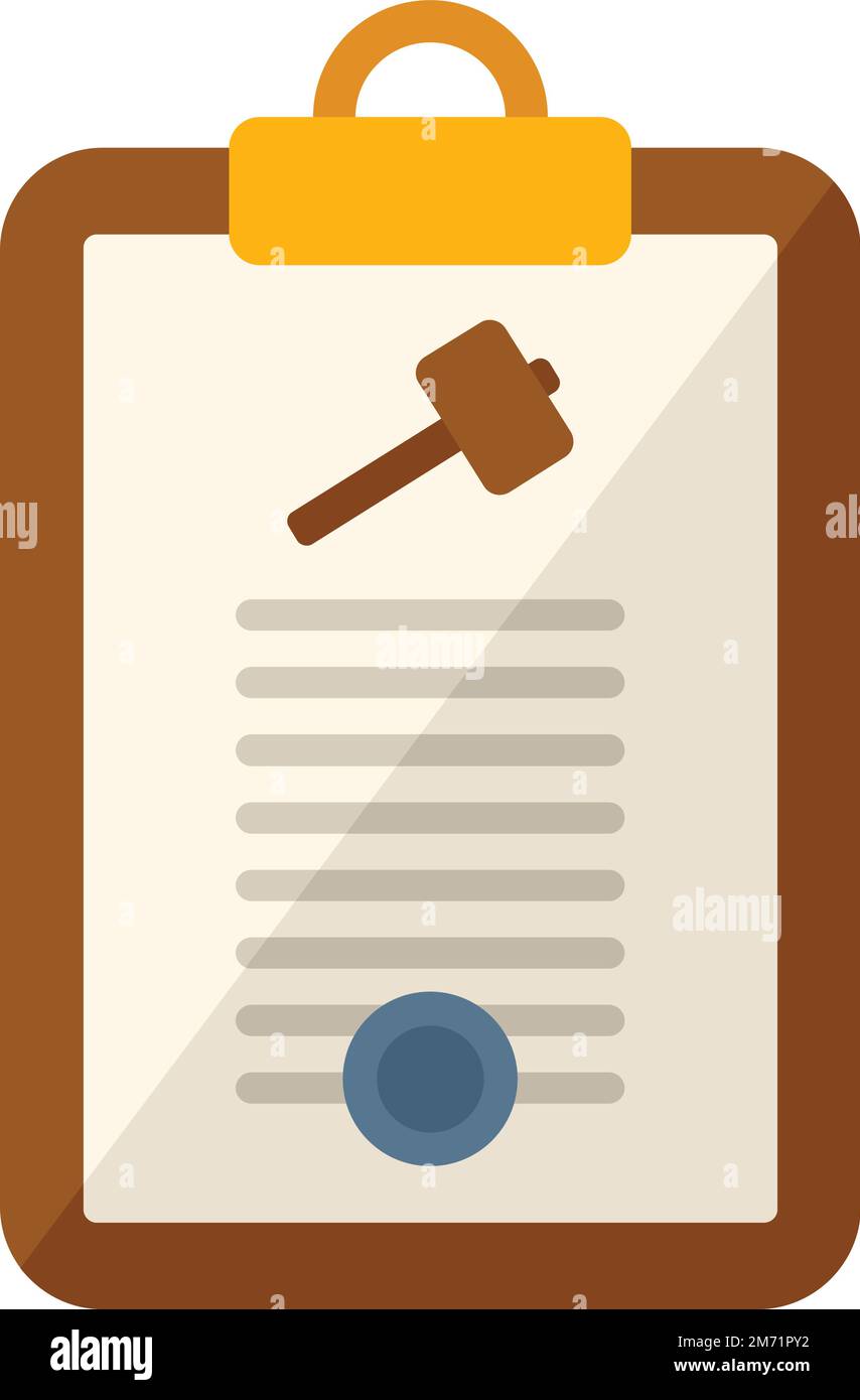 Auction clipboard icon flat vector. Judge process. Buy sell isolated ...