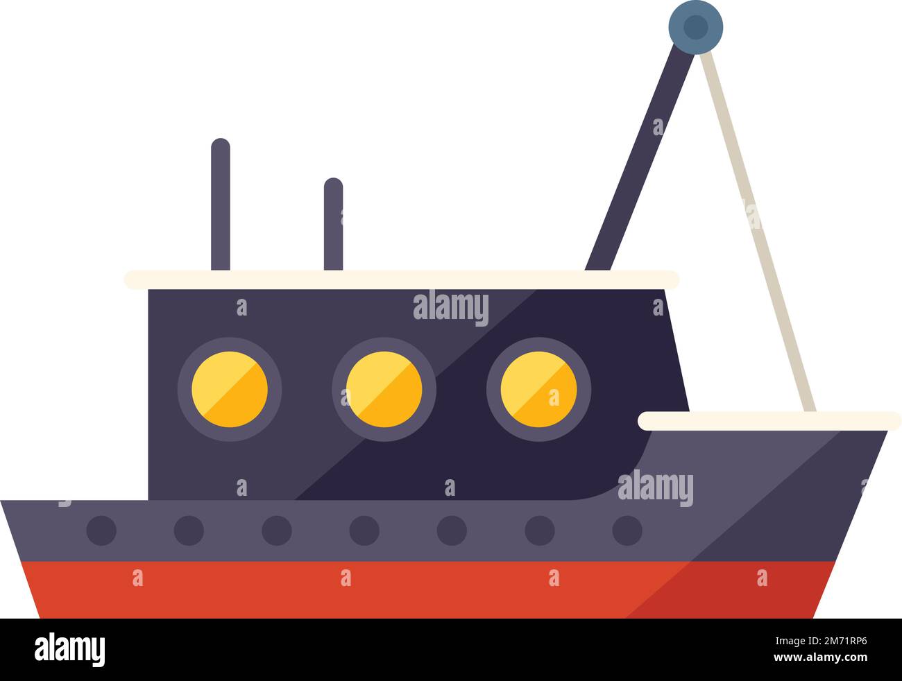 River fish ship icon flat vector. Marine vessel. Sea boat isolated Stock Vector