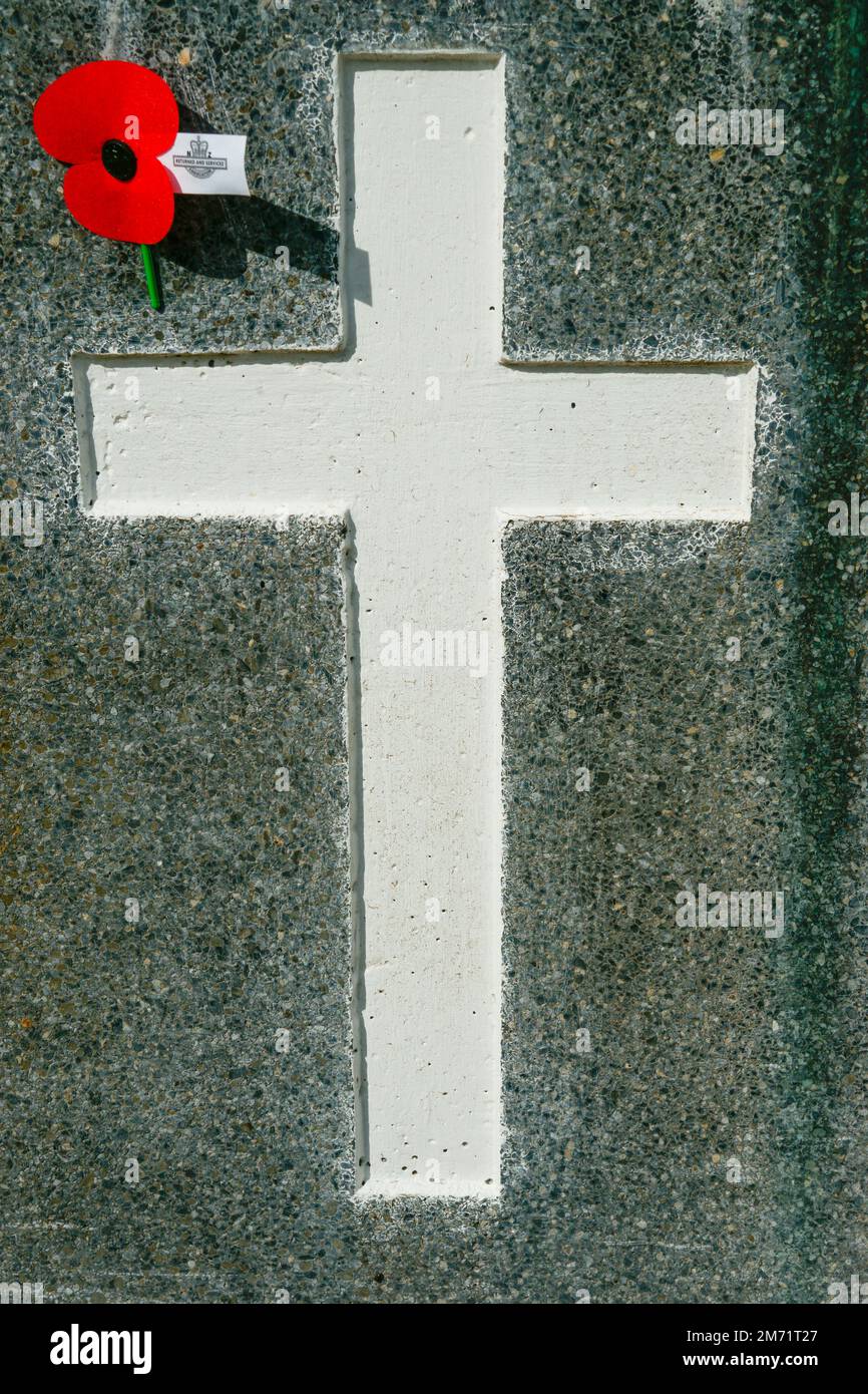 Hamilton New Zealand April 25 2010; Headstones of fallen soldiers in