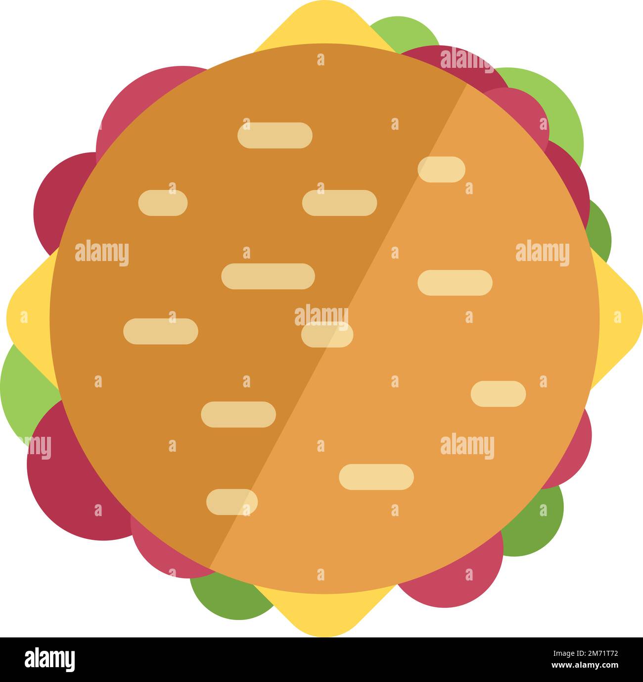 Lunch burger icon flat vector. Food dinner. Healthy meal isolated Stock