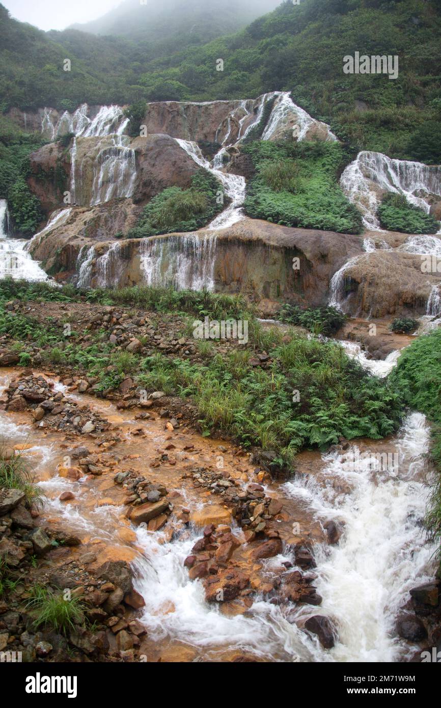 Golden Waterfall is one of the most beautiful waterfall in Taiwan. It ...