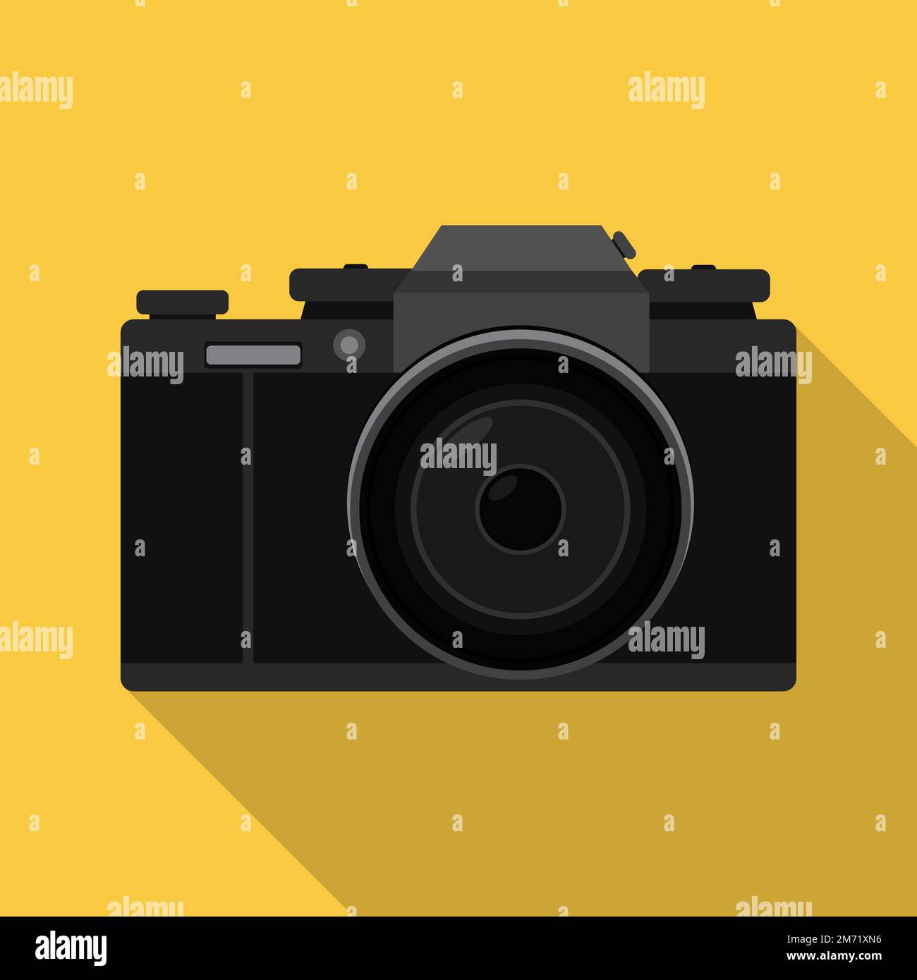 Camera Flat style. Camera isolated with flat style and long shadow