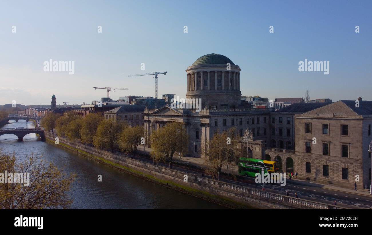 Four Courts in Dublin - aerial view Stock Photo