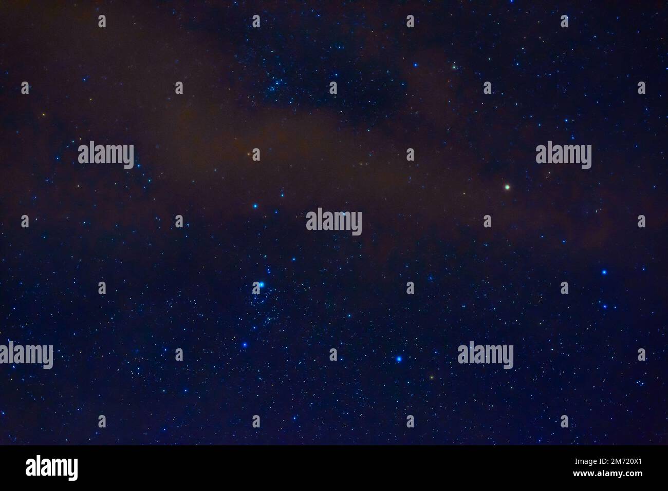 constellation of Orion on the background of a blue starry sky ...