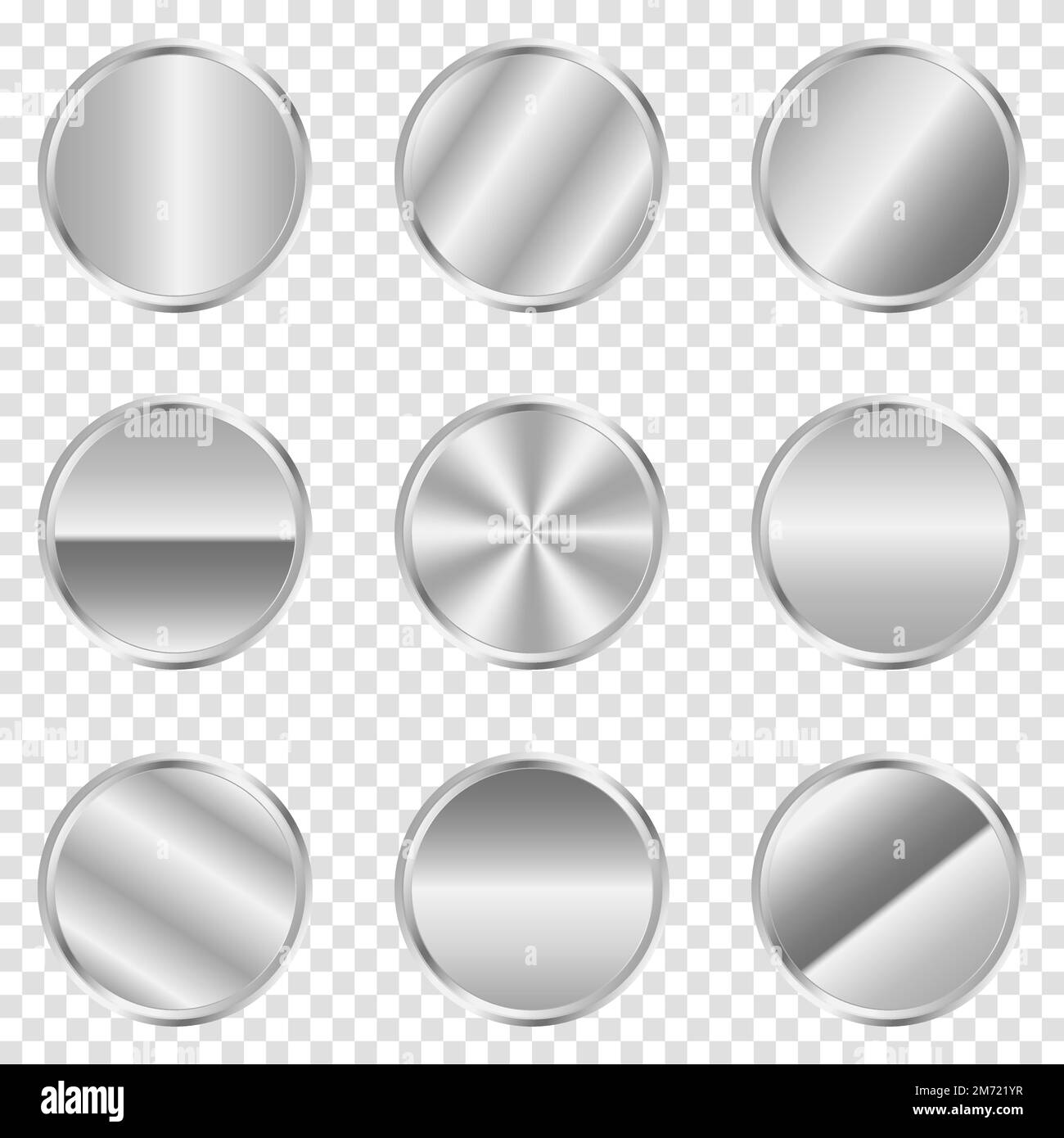 Luxury silver circle button. Silver circle. Realistic metal button