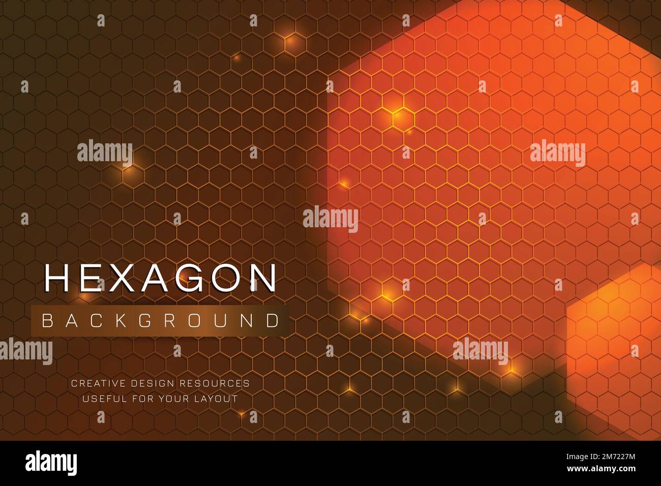 Orange hexagon background design vector Stock Vector Image & Art - Alamy