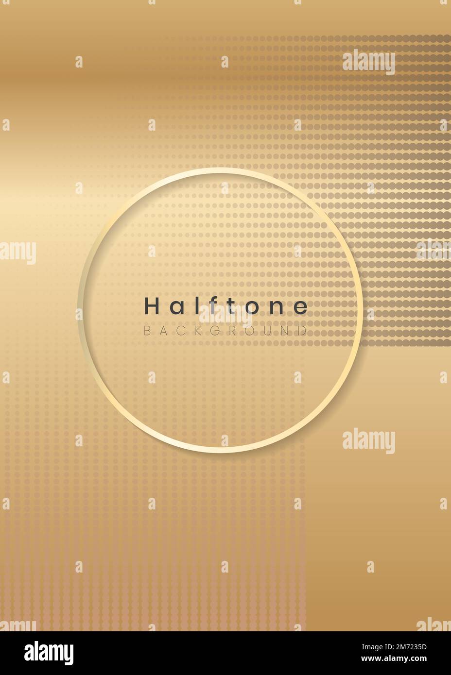 Round frame on halftone yellow background vector Stock Vector